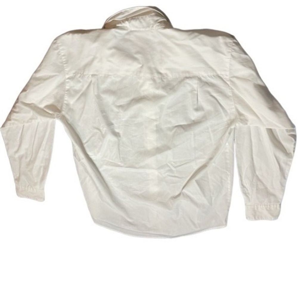 Tabi International Vintage White Blouse with Floral Embroidery Size Medium